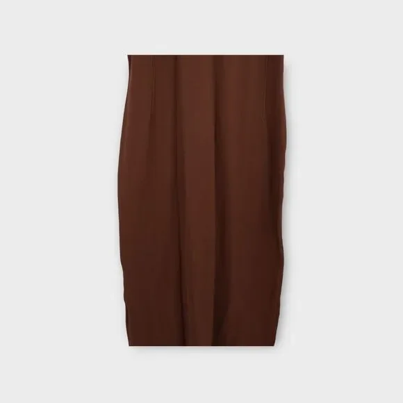 Lululemon All Aligned Ribbed Midi Dress Size 8 NWT Stretchy Back Slit Java  Brown Maxi